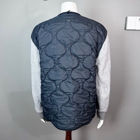 Rag & Bone jacket men's medium quilted varsity bomber varsity black gray - Picture 2 of 12